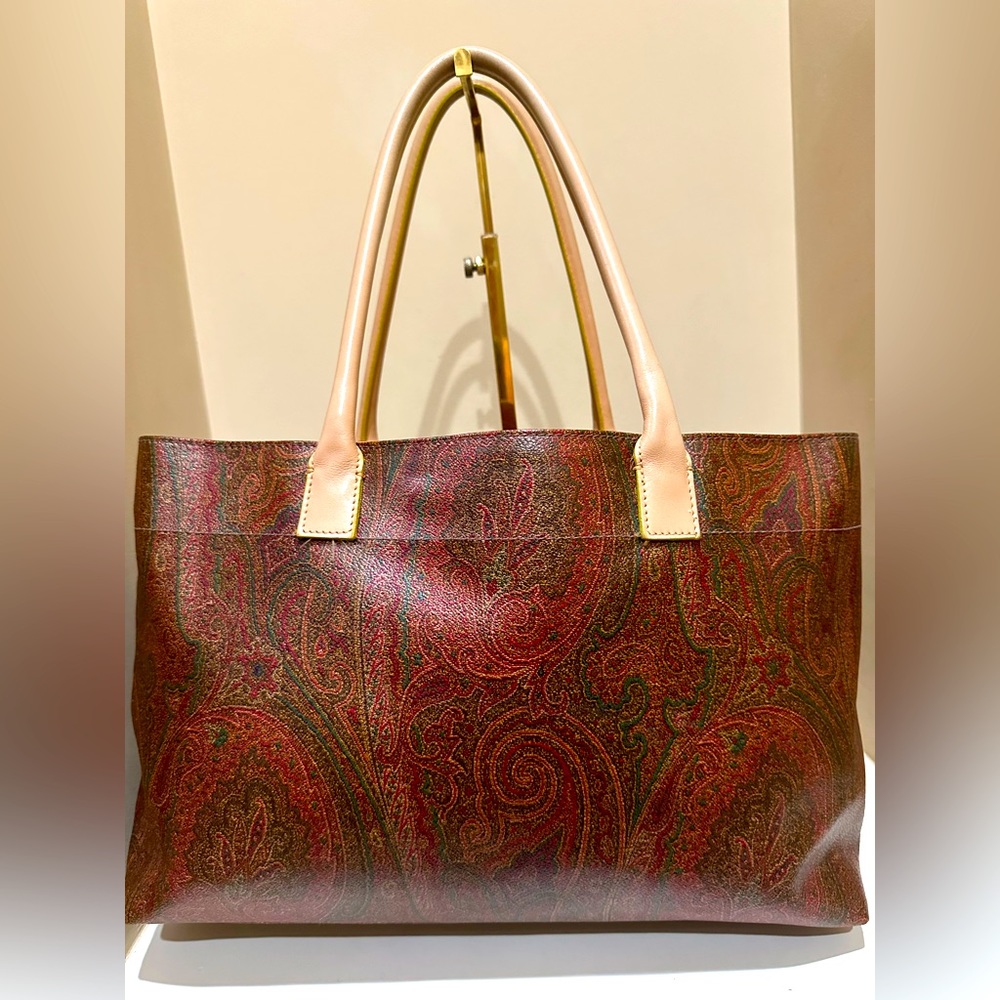 Etro Red Paisley Large Tote